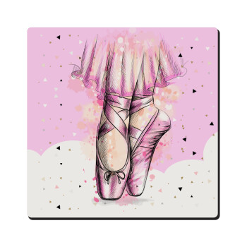 Ballerina shoes, Τετράγωνο μαγνητάκι ξύλινο 6x6cm