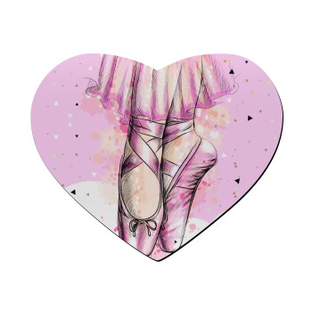 Ballerina shoes, Mousepad καρδιά 23x20cm