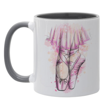 Ballerina shoes, Mug colored grey, ceramic, 330ml