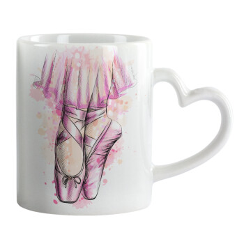 Ballerina shoes, Mug heart handle, ceramic, 330ml