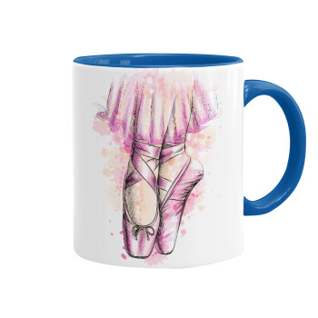 Ballerina shoes, Mug colored blue, ceramic, 330ml