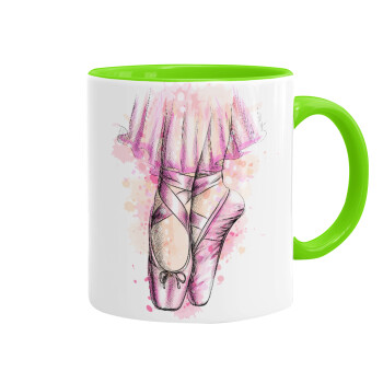 Ballerina shoes, Mug colored light green, ceramic, 330ml