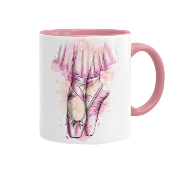 Ballerina shoes, Κούπα χρωματιστή ροζ, κεραμική, 330ml