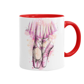 Ballerina shoes, Κούπα χρωματιστή κόκκινη, κεραμική, 330ml