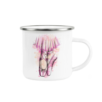 Ballerina shoes, Metallic enamel cup white 360ml