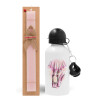Easter Set, metallic aluminum bottle (500ml) & aromatic flat Easter candle (30cm) (PINK)