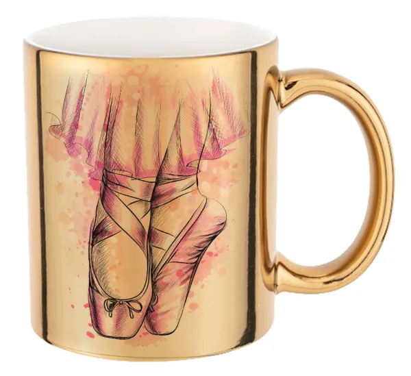 Ballerina shoes — Mug ceramic, gold mirror, 330ml