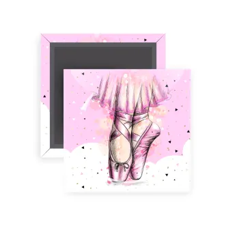 Ballerina shoes, Μαγνητάκι ψυγείου τετράγωνο διάστασης 5x5cm