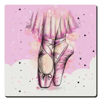 Ballerina shoes, Τετράγωνο μαγνητάκι ξύλινο 6x6cm