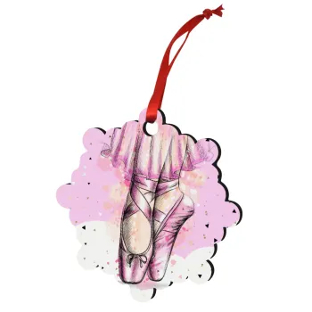 Ballerina shoes, Christmas ornament snowflake wooden 7.5cm