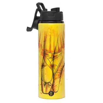 Ballerina shoes, Μεταλλικό παγούρι νερού με καπάκι ασφαλείας, αλουμινίου 850ml