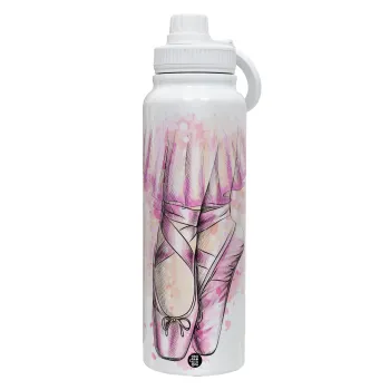 Ballerina shoes, Θερμός 1L Ανοξείδωτο με Βάση Κινητού & Διπλά Τοιχώματα