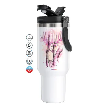 Ballerina shoes, Mega Stainless steel Tumbler with lid, double wall 1,2L