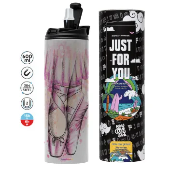 Ballerina shoes, Tumbler stainless steel GREY 600ml