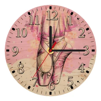 Ballerina shoes, Ρολόι τοίχου ξύλινο plywood (20cm)
