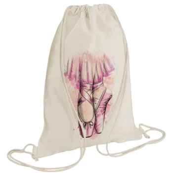 Ballerina shoes, Τσάντα πλάτης πουγκί GYMBAG natural (28x40cm)