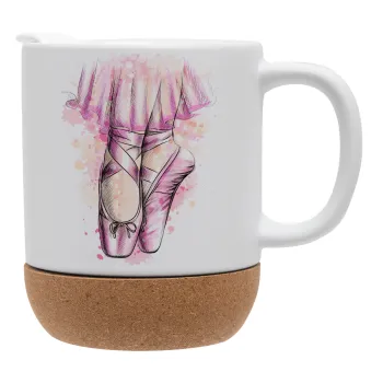 Ballerina shoes, Κούπα, κεραμική με βάση φελού και καπάκι (ΜΑΤ), 330ml