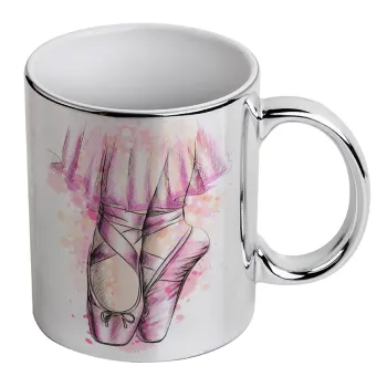 Ballerina shoes, Κούπα κεραμική, ασημένια καθρέπτης, 330ml