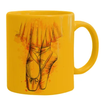 Ballerina shoes, Κούπα, κεραμική κίτρινη, 330ml