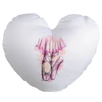 Ballerina shoes, Μαξιλάρι καναπέ καρδιά 40x40cm περιέχεται το  γέμισμα