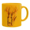 Ceramic coffee mug yellow, 330ml