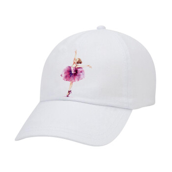Ballerina watercolor, Καπέλο Baseball Λευκό (5-φύλλο, unisex)