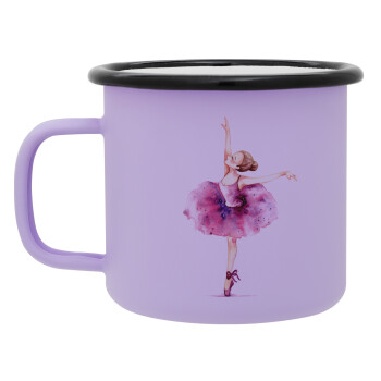Ballerina watercolor, Κούπα Μεταλλική εμαγιέ ΜΑΤ Light Pastel Purple 360ml