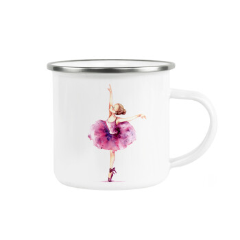 Ballerina watercolor, Κούπα Μεταλλική εμαγιέ λευκη 360ml