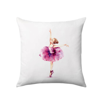 Ballerina watercolor, Μαξιλάρι καναπέ 40x40cm περιέχεται το  γέμισμα