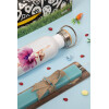 Easter Set, SS Metallic water bottle (620ml, stainless steel) & scented flat Easter candle (30cm) (TURQUOISE)