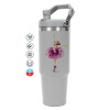 GREY color, 890ml (30oz) stainless Steel Tumbler with Handle