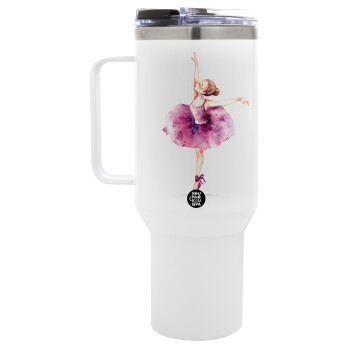 Ballerina watercolor, Mega Stainless steel Tumbler with lid, double wall 1,2L
