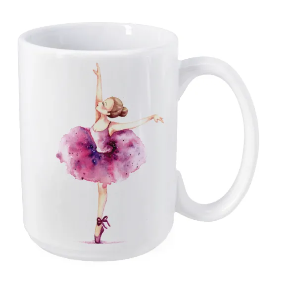 Ballerina watercolor — Mega mug, ceramic, 450ml