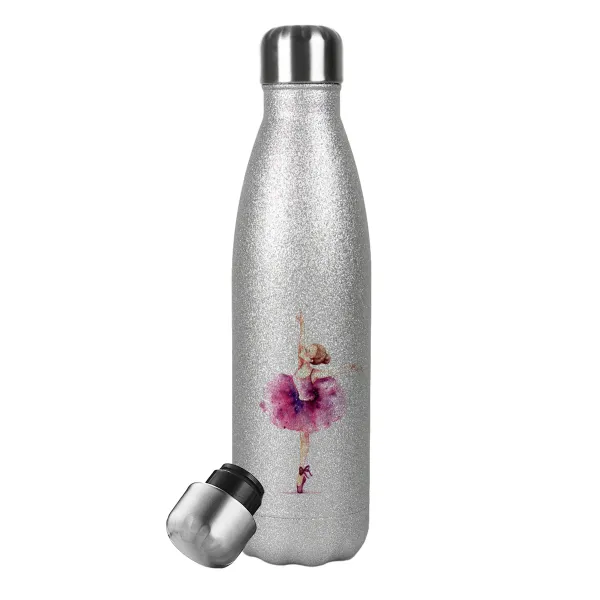 Ballerina watercolor — Glitter Aσημένιο (500ml)