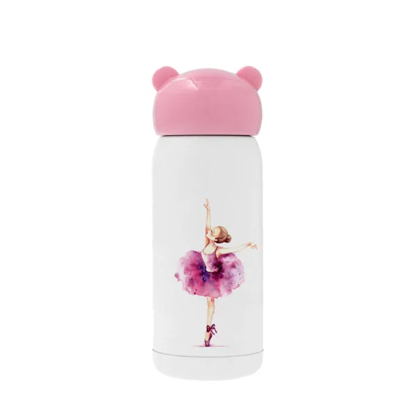 Ballerina watercolor — Ροζ ανοξείδωτο παγούρι θερμό (Stainless steel), 320ml