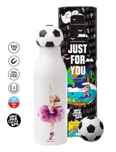 Ballerina watercolor — Soccer Metal mug thermos, double wall, 550ml