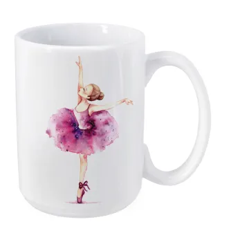 Ballerina watercolor, Κούπα Mega, κεραμική, 450ml