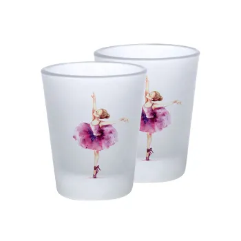 Ballerina watercolor, Σφηνοπότηρα γυάλινα 45ml του πάγου (2 τεμάχια)