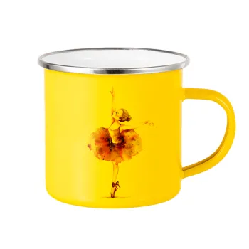 Ballerina watercolor, Κούπα Μεταλλική εμαγιέ Κίτρινη 360ml