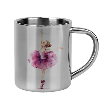 Ballerina watercolor, Mug Stainless steel double wall 300ml