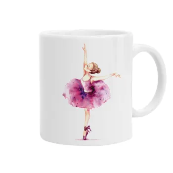 Ballerina watercolor, Ceramic coffee mug, 330ml
