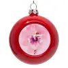 Στολίδι Χριστουγεννιάτικη μπάλα δένδρου Κόκκινη 8cm