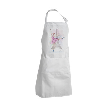 Ballerina in Paris, Adult Chef Apron (with sliders and 2 pockets)