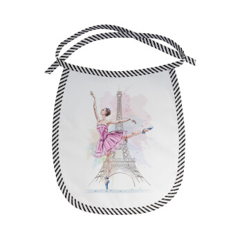 Ballerina in Paris, Σαλιάρα μωρού αλέκιαστη με κορδόνι Μαύρη