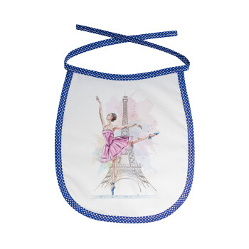 Ballerina in Paris, Σαλιάρα μωρού αλέκιαστη με κορδόνι Μπλε
