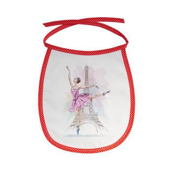 Ballerina in Paris, Σαλιάρα μωρού αλέκιαστη με κορδόνι Κόκκινη