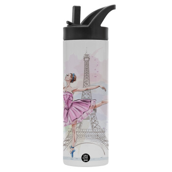Ballerina in Paris, bottle-thermo-straw