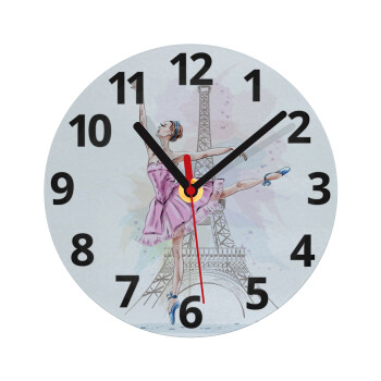 Ballerina in Paris, Ρολόι τοίχου γυάλινο (20cm)