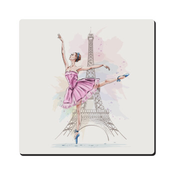Ballerina in Paris, Τετράγωνο μαγνητάκι ξύλινο 6x6cm
