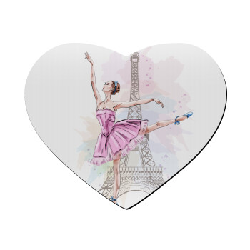 Ballerina in Paris, Mousepad heart 23x20cm